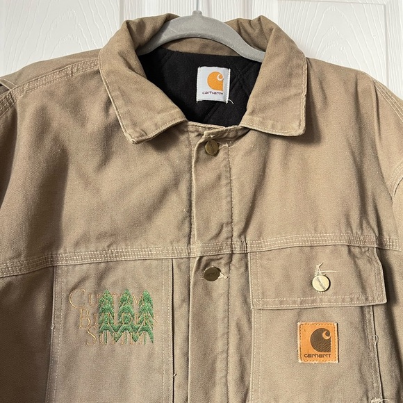Vintage Carhartt Quilted Back tan Duck Jacket Size 3XL - Picture 3 of 8